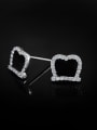 thumb Simple Shiny Cubic Zirconias 925 Sterling Silver Stud Earrings 2