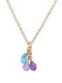 thumb All-match 16K Gold Plated Multi-color Zircons Necklace 0