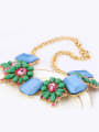 thumb Artificial Stones Flowers Alloy Necklace 2