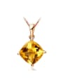 thumb Fashion Yellow Crystal Rose Gold Plated Copper Pendant 0