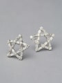 thumb Fashion Hollow Star Shiny Zirconias-covered 925 Silver Stud Earrings 0