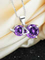 thumb Purple Hyacinth Shining Zircon Fashion  Pendant 2