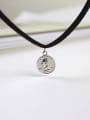 thumb Personalized Silver Dollar Coin Black PU Leather Choker 2