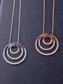 thumb Fashion circle AAA zircon necklace rose gold silver two color selectable 0