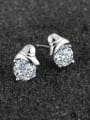 thumb Tiny 925 Sterling Silver Shiny Cubic Zircon Stud Earrings 2