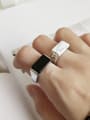 thumb 925 Sterling Silver With Platinum Plated Trendy Carnelian  Square Rings 1