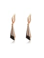 thumb Exquisite Rose Gold Plated Geometric Drop Earrings 0