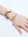 thumb Stainless Steel With Cubic Zirconia Simplistic Flower Adjustable Bracelets 1