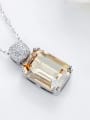 thumb Fashion Yellow austrian Crystal-accented 925 Silver Necklace 3