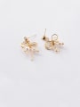thumb Alloy With Artificial Pearl Simplistic Bowknot Stud Earrings 1