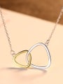 thumb Sterling silver triangular double ring necklace 3