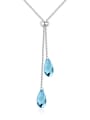 thumb Simple Water Drop austrian Crystals Platinum Plated Necklace 3