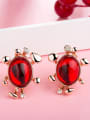 thumb Personality Oval Shaped Plastic Bead Stud Earrings 1