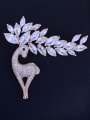 thumb Copper With Cubic Zirconia Plated Cute Animal deer Brooches 0