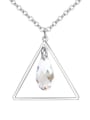 thumb Simple Hollow Triangle Water Drop austrian Crystal Alloy Necklace 5