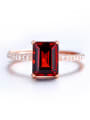 thumb Fashion Rectangular Ruby Gemstone Engagement Ring 1