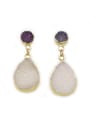 thumb Fashion Water Drop shaped Natural Crystal Earrings 1