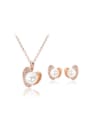 thumb Alloy Rose Gold Plated Fashion Artificial Pearl and Rhinestones Two Pieces Jewelry Set 0