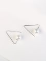 thumb Simple Triangle Freshwater Pearl Earrings 2