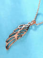 thumb Exquisite Rose Gold Plated Hollow Wing Shaped Necklace 2