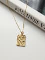thumb Sterling Silver geometric love Square  Necklace 0