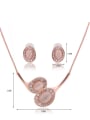 thumb 2018 2018 Alloy Rose Gold Plated Fashion Artificial Stones Oval shaped Two Pieces Jewelry Set 2