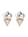 thumb Personalized Oval austrian Crystals Alloy Stud Earrings 0