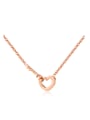 thumb Simple Heart Key Rose Gold Plated Titanium Necklace 0