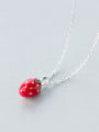 thumb S925 silver fashion small strawberry necklace 1