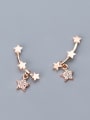 thumb 925 Sterling Silver With Cubic Zirconia  Cute Star Stud Earrings 2