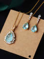 thumb Copper With Glass stone Classic Water Drop 2 Piece Jewelry Set 1