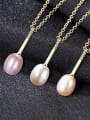 thumb Pure silver 7-8mm natural freshwater pearl with 3A Zircon Necklace 0