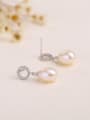 thumb Fashion Water Drop Freshwater Pearl Tiny Hollow Round Stud Earrings 2