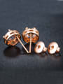 thumb Rose Gold Plated Zircon Cluster earring 1