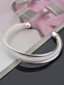 thumb Simple Copper Silver Plated Opening Bangle 1