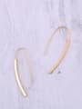 thumb Titanium With Gold Plated Simplistic Irregular Hook Earrings 0