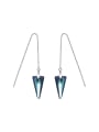 thumb Simple Triangle austrian Crystal Women Line Earrings 0