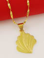 thumb All-match Leaf Shaped 24K Gold Plated Copper Necklace 2
