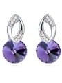 thumb Simple Round austrian Crystals Alloy Stud Earrings 2