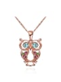 thumb Personalized Hollow Owl Rhinestones Necklace 0