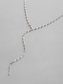 thumb 925 Sterling Silver With Platinum Plated Simplistic Tile Chain Necklaces 0