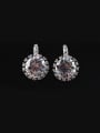 thumb Korean Flowers Big Round Zircon Anti-allergic Female stud Earring 0