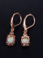 thumb Oval Shaped Rose Gold Plated Hook Earrings 2
