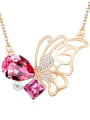 thumb Fashion Champagne Gold Hollow Butterfly austrian Crystals Alloy Necklace 3
