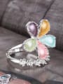 thumb Fashion Colorful Flower Silver Plated Alloy Ring 2