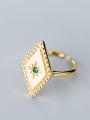 thumb 925 Sterling Silver With Gold Plated Trendy Geometric Free Size Rings 2