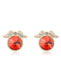 thumb Simple Cubic austrian Crystal Alloy Stud Earrings 1