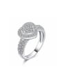 thumb Fashion Heart shaped Cubic Zirconias-covered Copper Ring 2