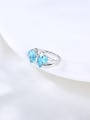 thumb Temperament Blue Butterfly Shaped Zircon Ring 2
