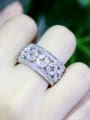 thumb Copper With White Cubic Zirconia Delicate Flower Band Rings 1